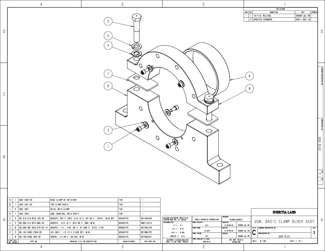 STANDARD MOUNT BOLT KIT, CLAMP BLOCK