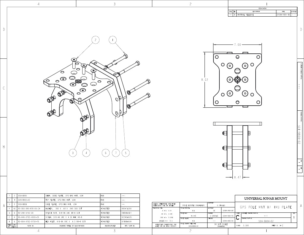 STANDARD MOUNT BOLT KIT, GPS SADDLE
