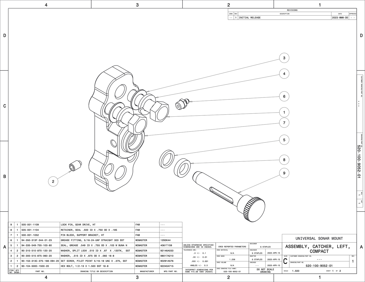 HINGE LOCK PIN, REBUILD KIT