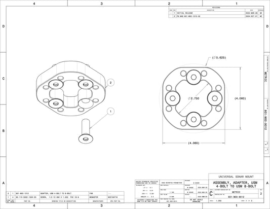 USM 4-BOLT TO USM 8-BOLT ADAPTER
